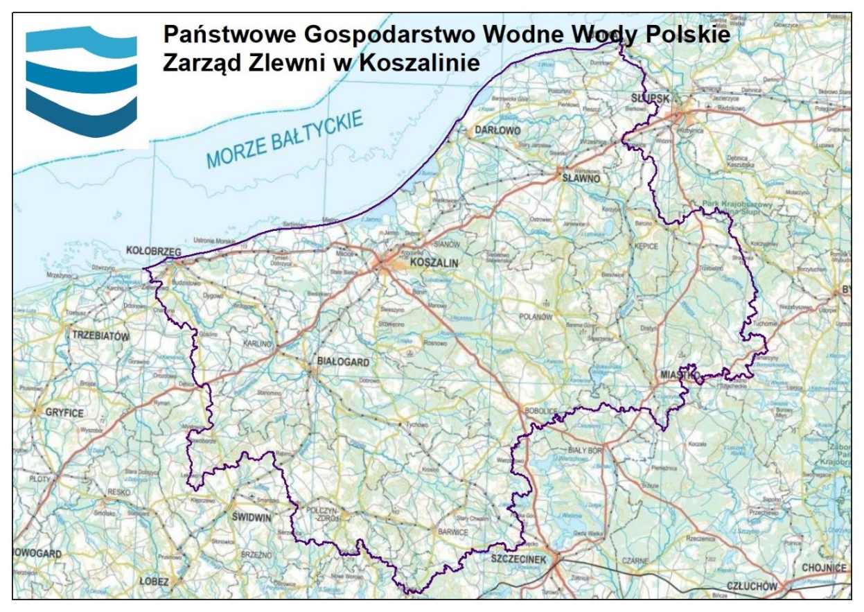 Wody Polskie Mapa obszaru działania ZZ Koszalin